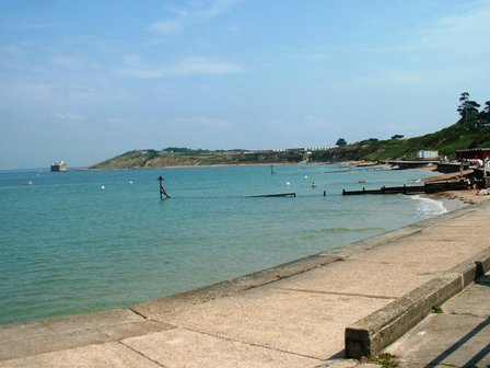 Colwell Bay looking east towards Fort Albert and Hurst Castle